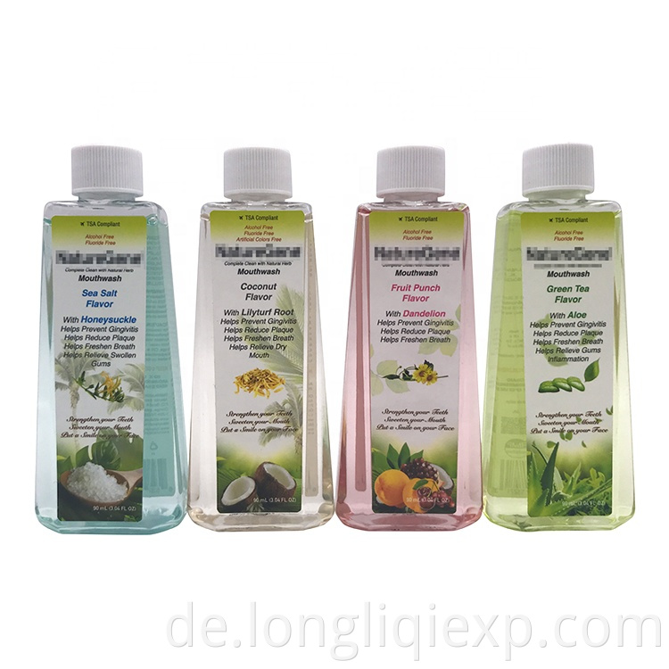 Großhandel 90ml Grüntee Aloe Geschmack Hotel Mundwasser Bio